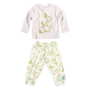 Rabbit Print Organic Pyjamas