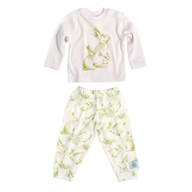 Rabbit Print Organic Pyjamas